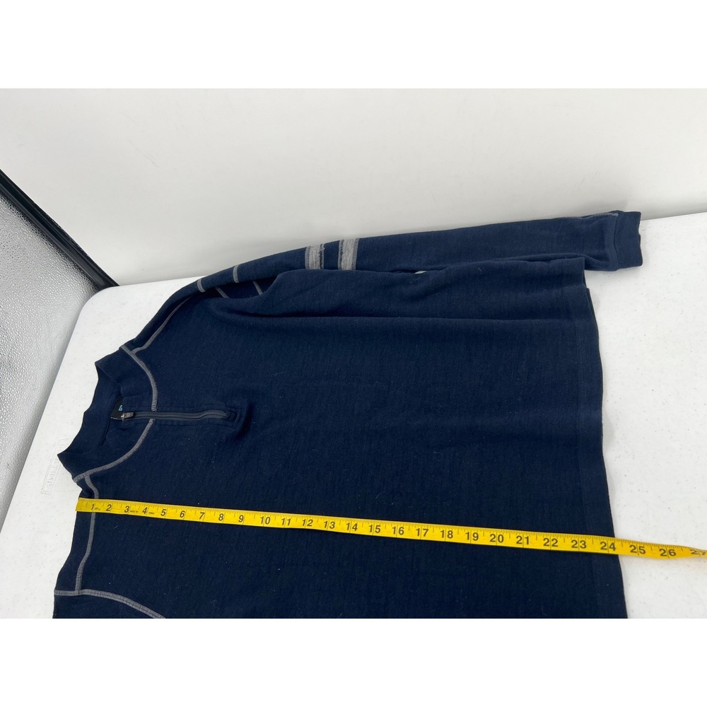 Kuhl Womens Navy Blue Quarter Zip Pullover Thumbhole Stripe Sweater Large - Picture 8 of 13